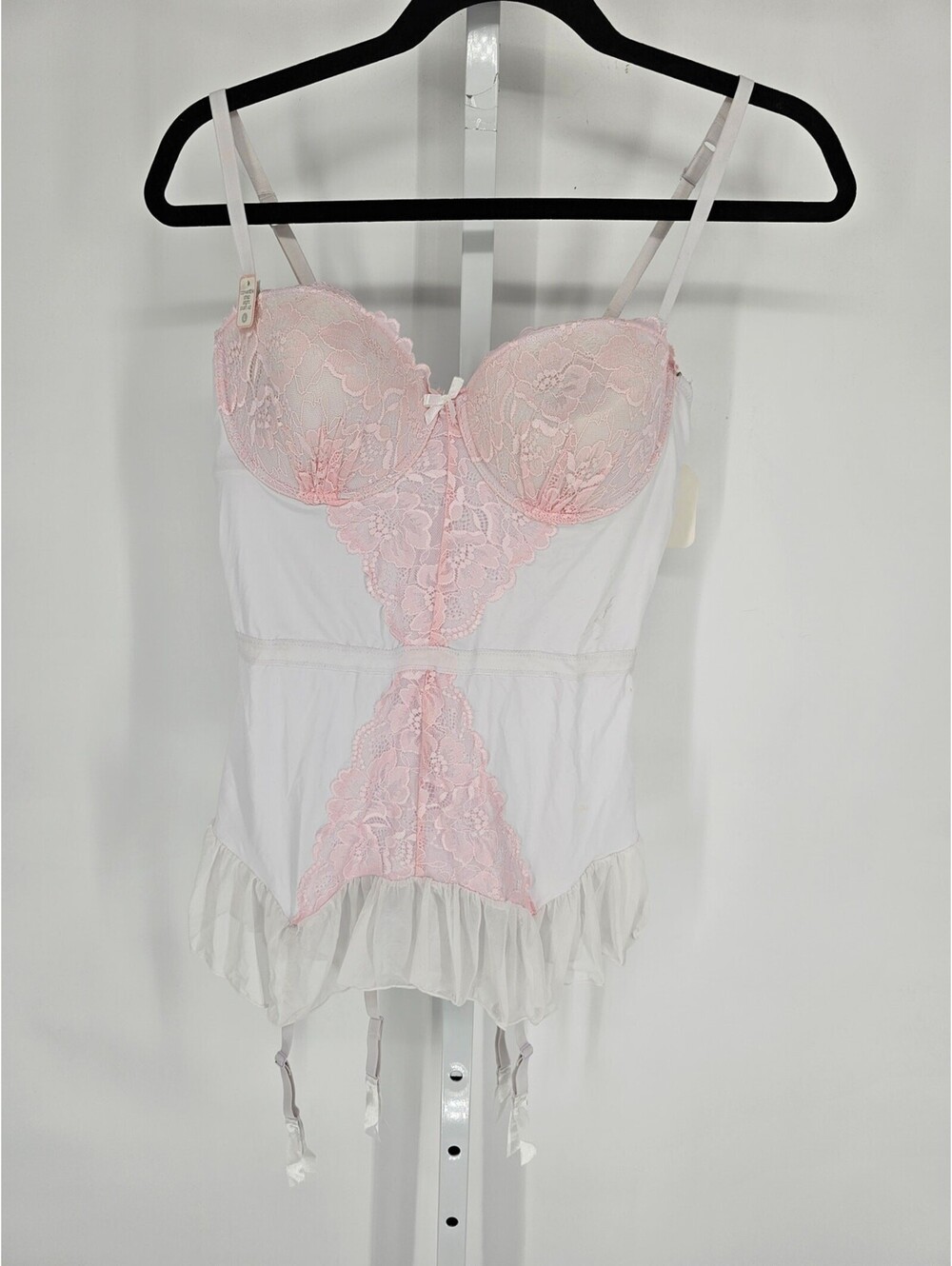 Special Occasions by Sophie B Womens Sz L Nightie Pink White Bridal Lace NEW